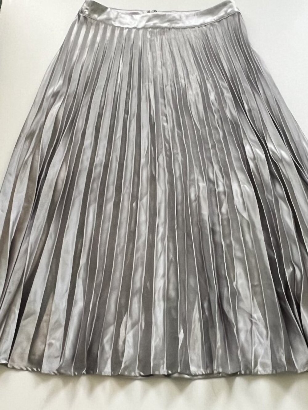 Cotton Candy: Classy, Silver Pleated Skirt - Never Worn